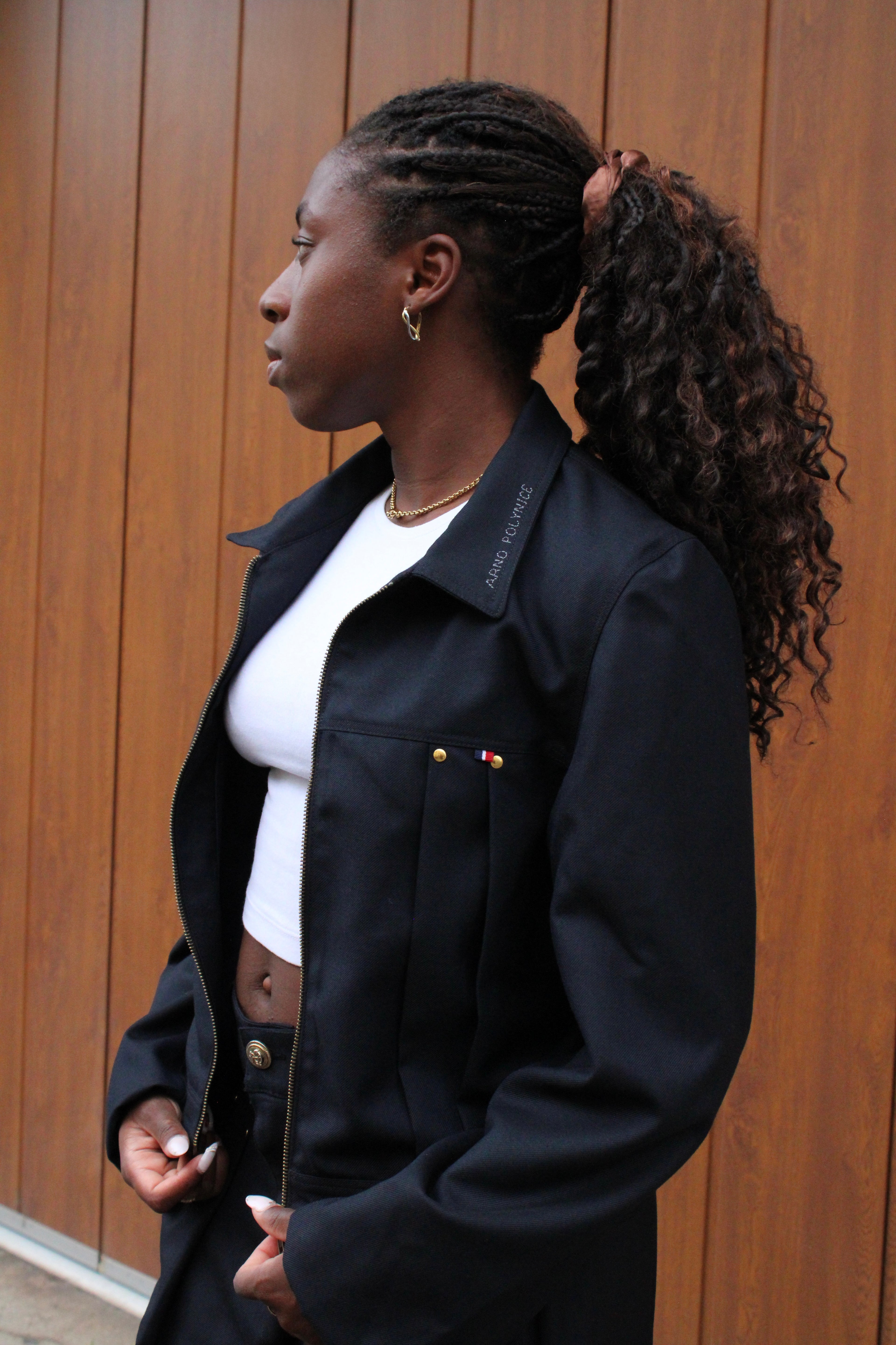 Veste plissée noire