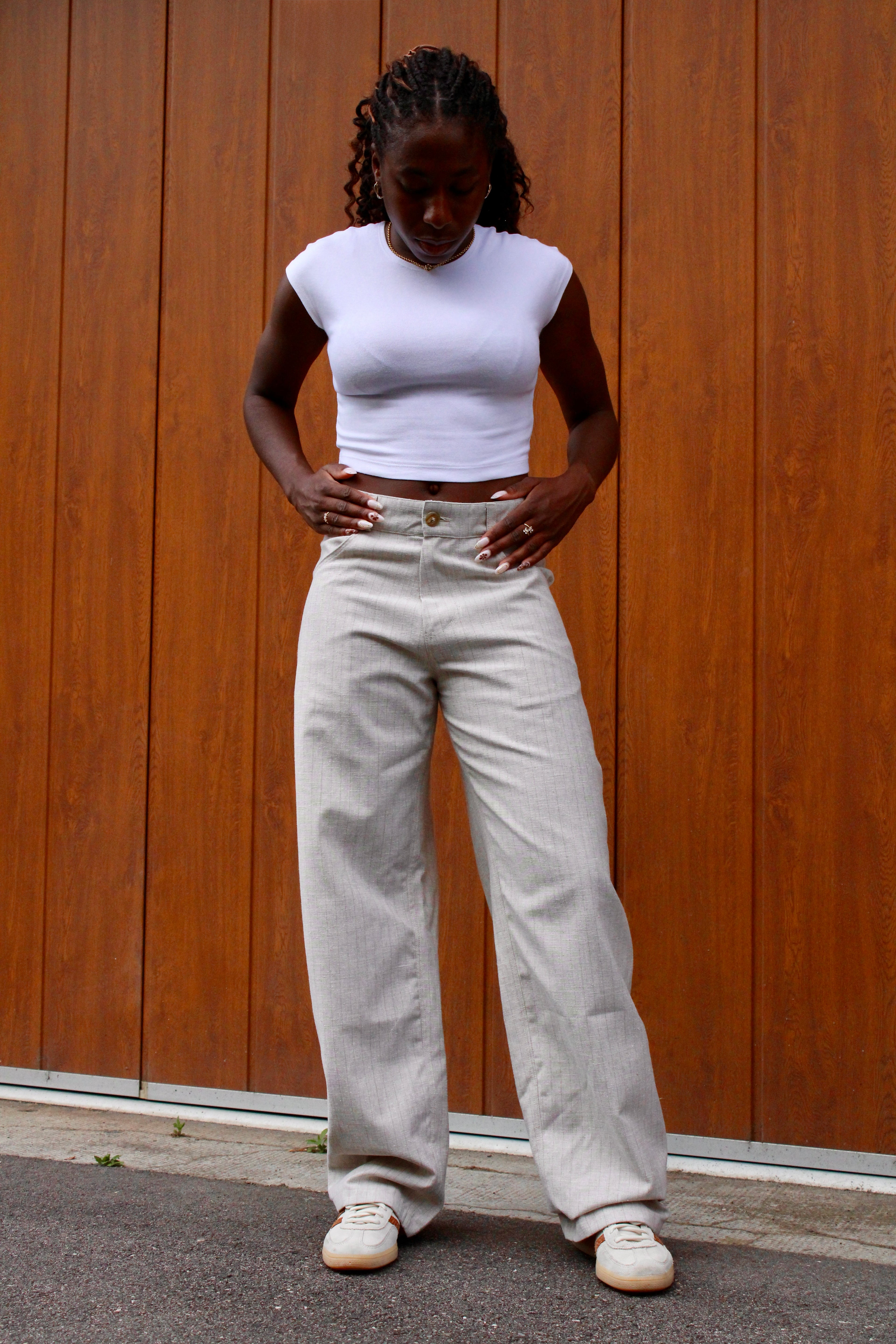 Pantalon imitation lin