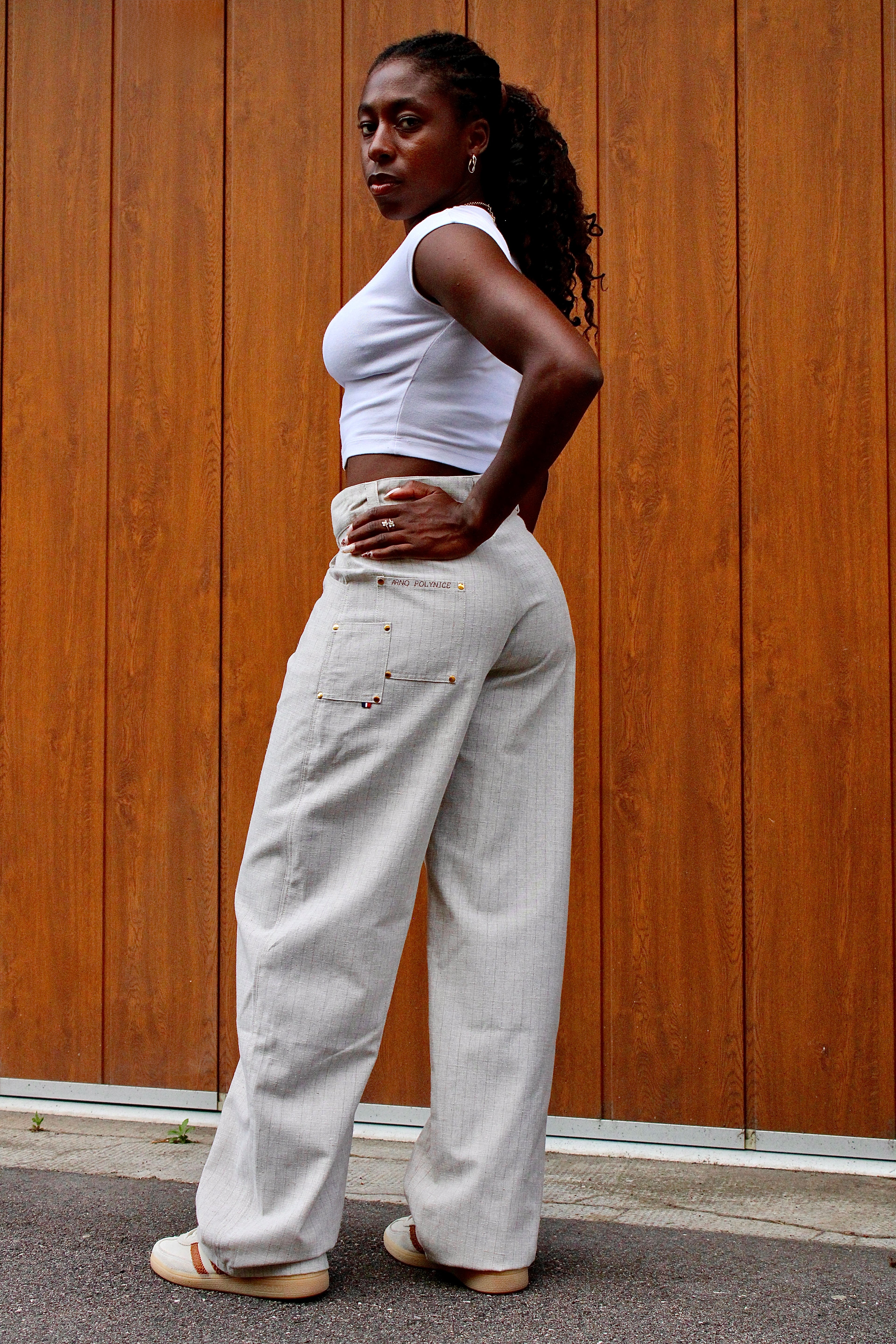 Pantalon imitation lin