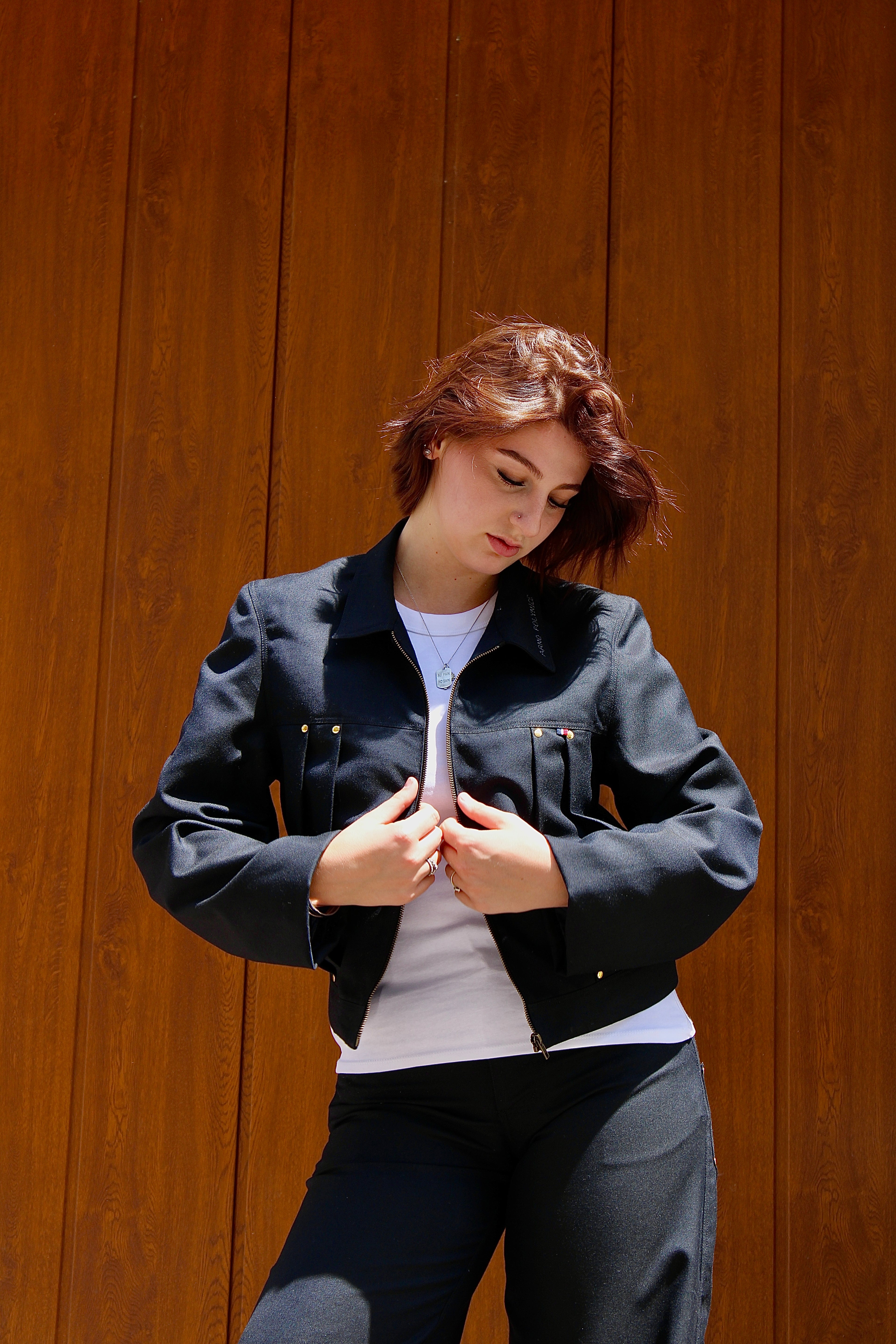 Veste plissée noire